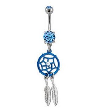 Türkises Bauchnabelpiercing