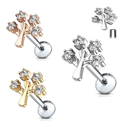 Labret Piercing Lebensbaum – Chirurgenstahl