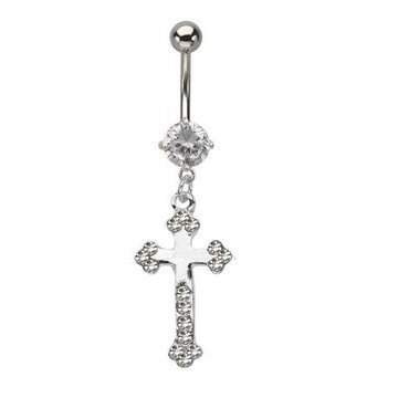 Bauchnabelpiercing mit Kreuz