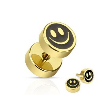 🦚 Goldener Fakeplug mit schwarzem Smilie