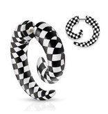 Fake Spirale mit Karo Schwarz-Weiß