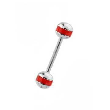 Zungenpiercing roter Streifen