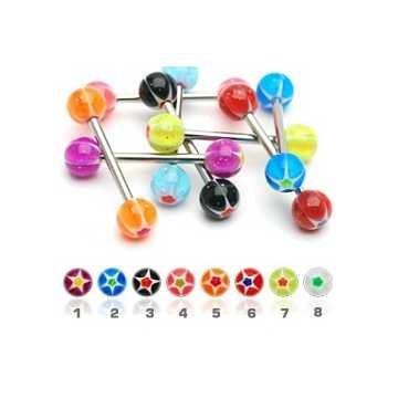 UV-Zungenpiercing Stern