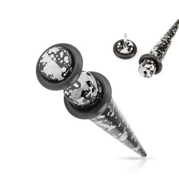 Fake Dehnstab schwarz - silber