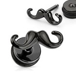 Schwarzer Fakeplug Mustache