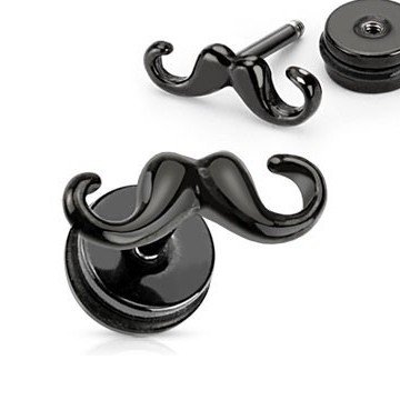 Fakeplug Mustache schwarz