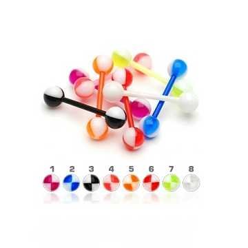 Zungenpiercing Kunststoff - 8 Farben