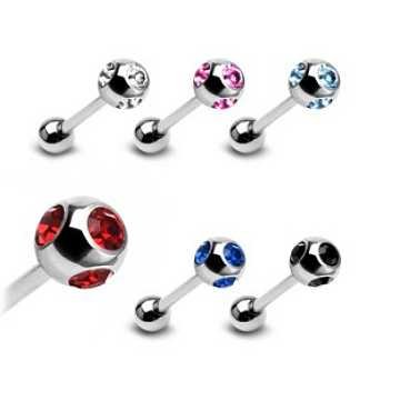 Zungenpiercing mit Zirkoniastein