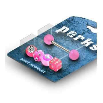 Rosa Zungenpiercingset