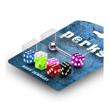 Würfel Zungen Piercingset