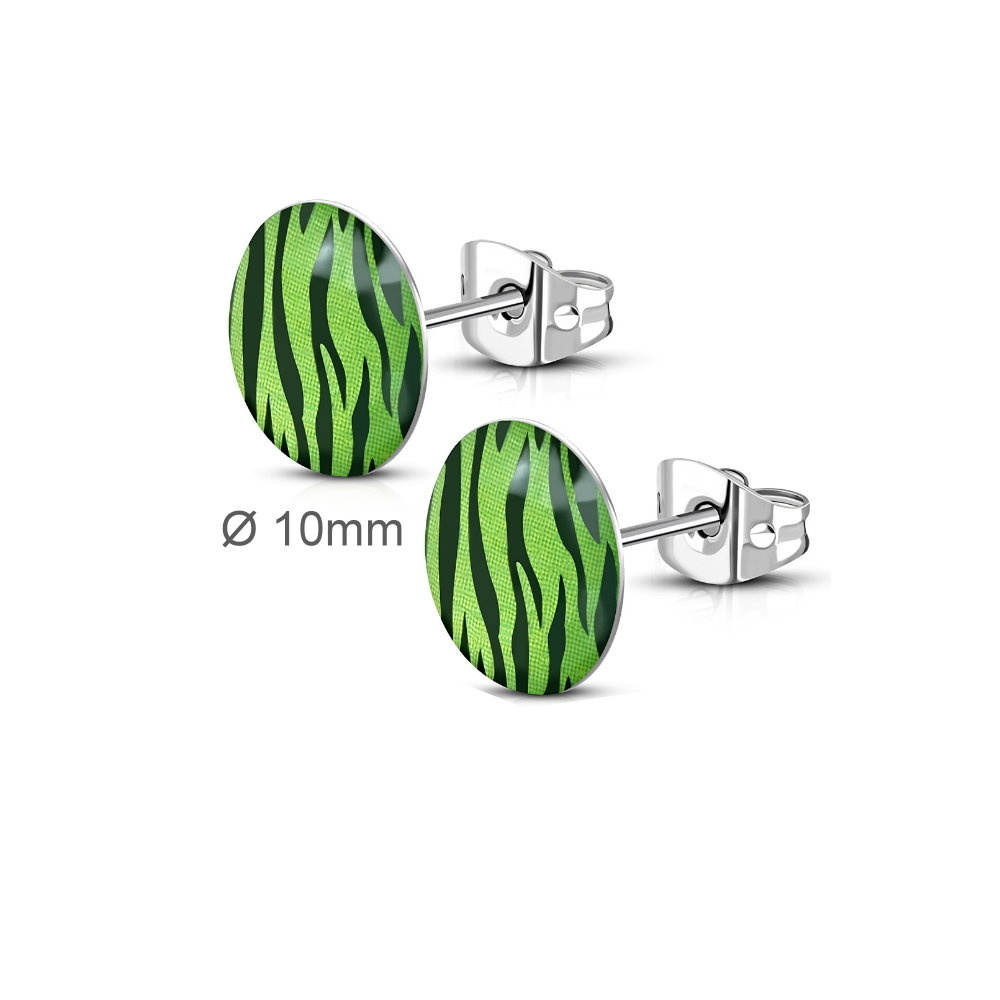 Edelstahl Ohrstecker Zebra