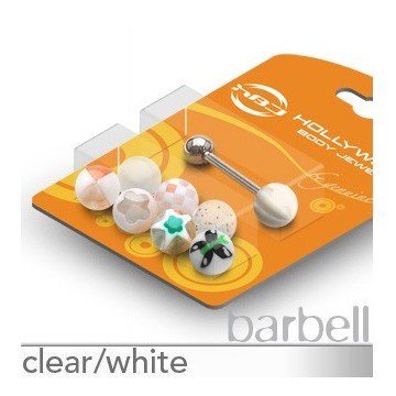 Zungen-Piercingset weiß