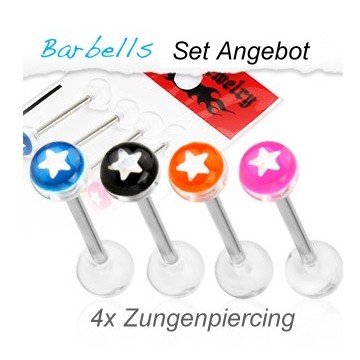 Bunte Zungenpiercing