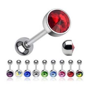 Zungenpiercing mit Zirkonia