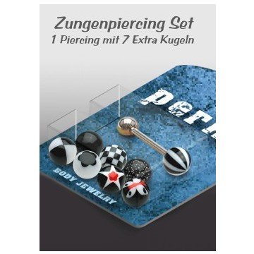 Zungenpiercing schwarz-weiß