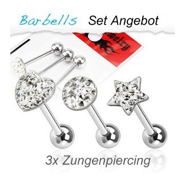 🦚 Epoxy Zungenpiercing kristallfärbig