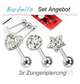 Epoxy Zungenpiercing kristallfärbig