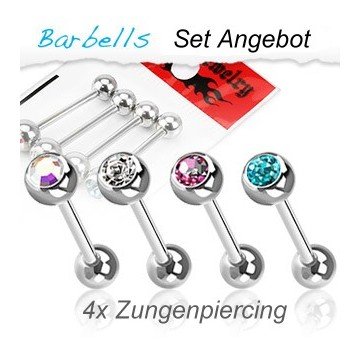Zungenpiercing Set