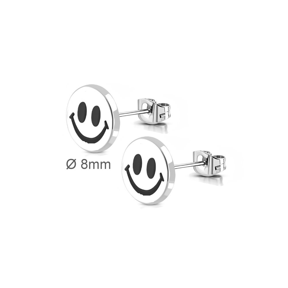 Smilie Ohrstecker Edelstahl