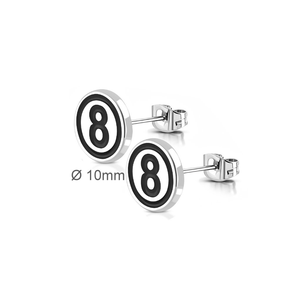 Herren Ohrstecker Eight Ball