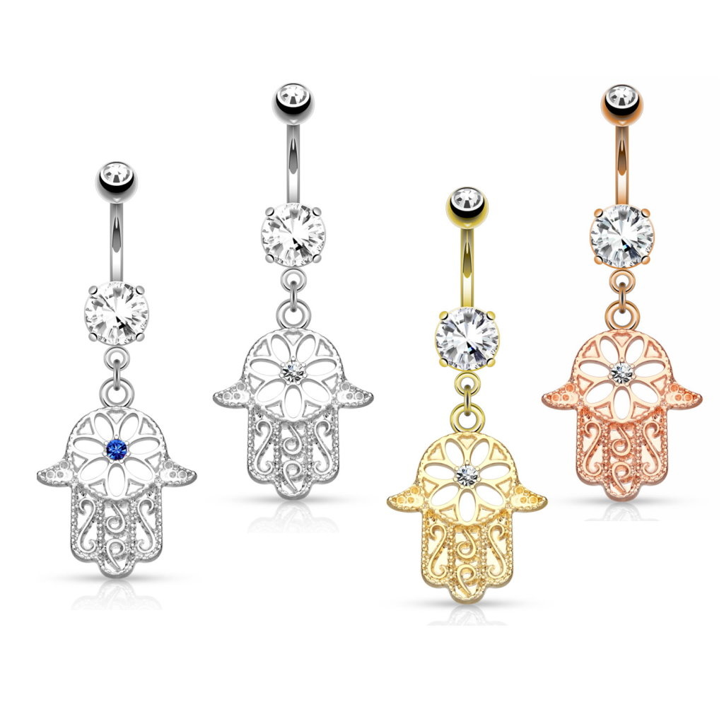 Bauchnabelpiercing Hand der Fatima – Schutzsymbol trifft auf Stil