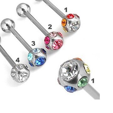 Glitzerndes Zungenpiercing