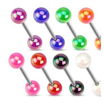 Bunte Zungenpiercing