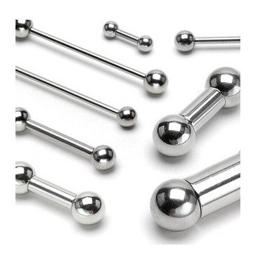 2,0 mm Piercing Barbell – 6 mm Kugeln | 12–19 mm