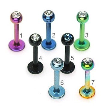 Labretpiercing mit Zirkonia