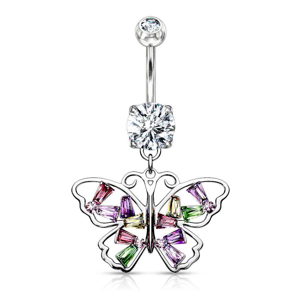 Kristall Bauchnabelpiercing Schmetterling