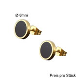Edelstahl Ohrstecker Gold-Schwarz