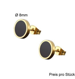 Edelstahl Ohrstecker Unisex – Gold oder Schwarz | Schmetterlingsverschluss | Preis pro Stück