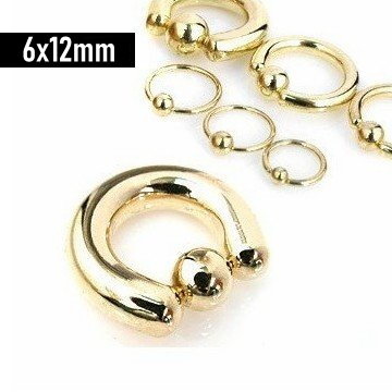6 mm Piercing Ring goldfärbig