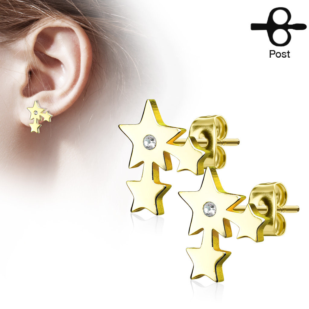 Edelstahl Ohrstecker Stern