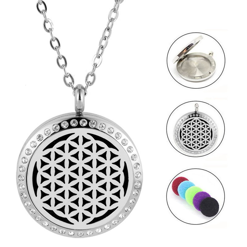 Edelstahlkette Blume des Lebens