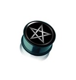 Acryl Plug Pentagramm Schwarz