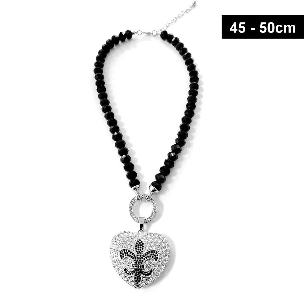 50 cm Schwarze Damen Kette Lilie