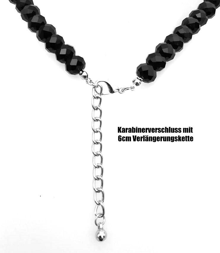 50 cm Schwarze Damen Kette Lilie
