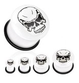 Acryl Plug Skull in weiß