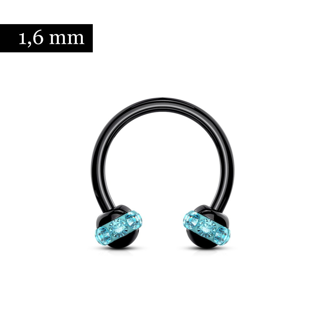 1,2 x 8mm schwarzer Piercing Ring  - 3 Farben wählbar