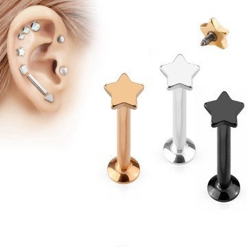 Flat Piercing Stern aus Chirurgenstahl