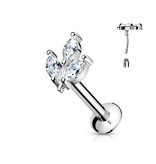 Ohrpiercing für Flat, Helix & Tragus mit Kristall-Blume - Push In