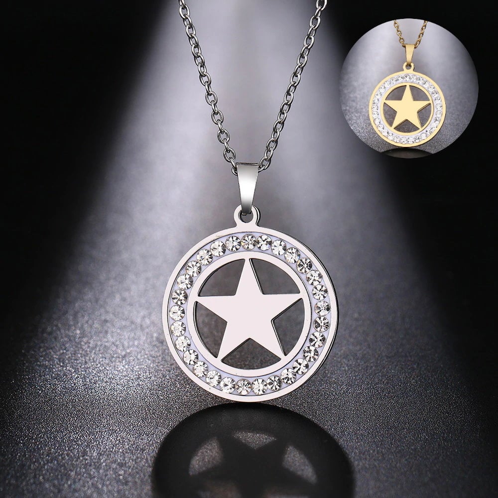 Damen Kette Edelstahl Stern