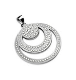 Runder  Edelstahlanhänger mit Kristall