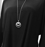 Runder  Edelstahlanhänger mit Kristall