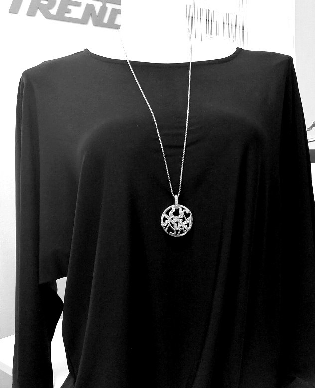 Damen  Anhänger Herzen mit Zirkoniasteinchen