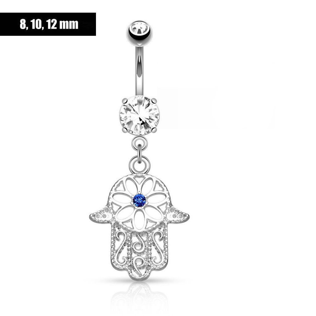 Modernes Bauchnabelpiercing - Hand der Fatima