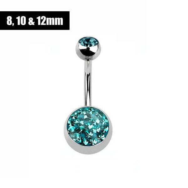 Bauchnabelpiercing Glitzer Türkis