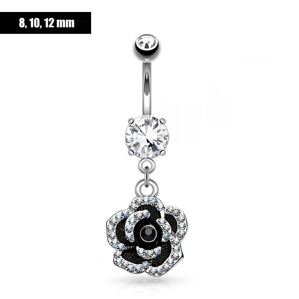 8mm Bauchnabelpiercing mit Blume