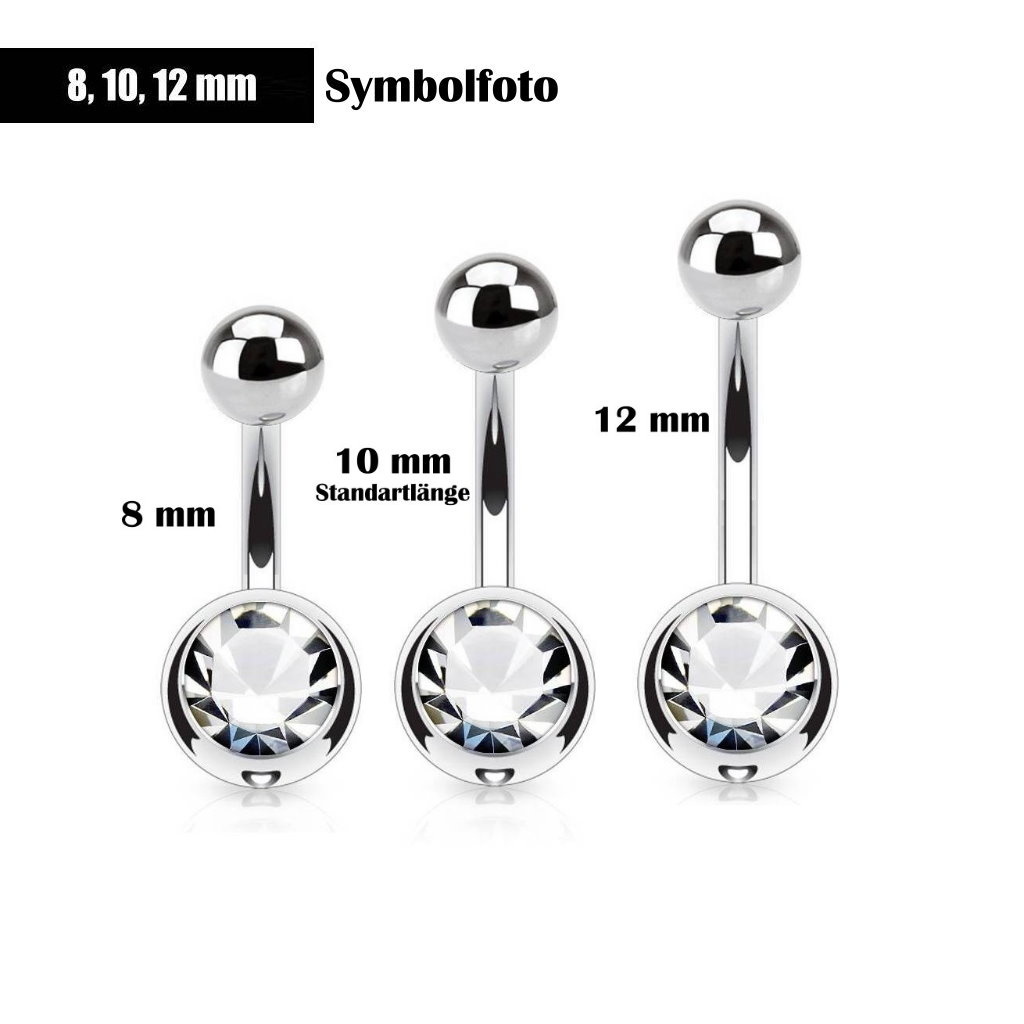 Elegantes Bauchnabelpiercing mit 55 mm langem Kristall-Zirkonia-Anhänger